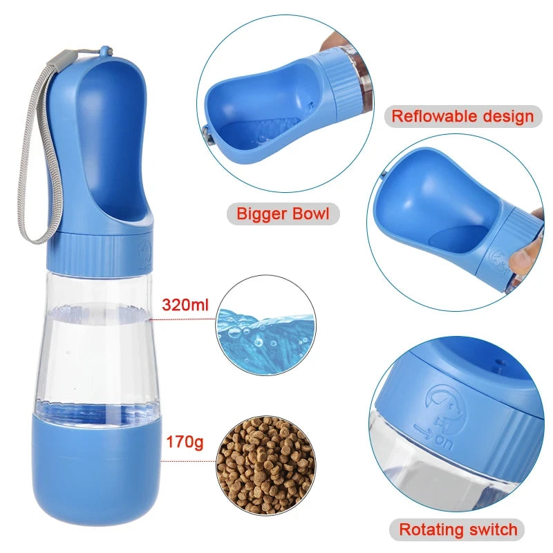 2-in-1 Portable Pet Water and Food Bottle