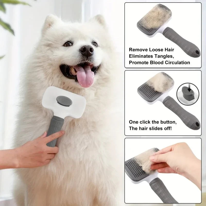 Self-Cleaning Pet Slicker Brush