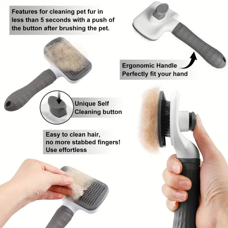 Self-Cleaning Pet Slicker Brush