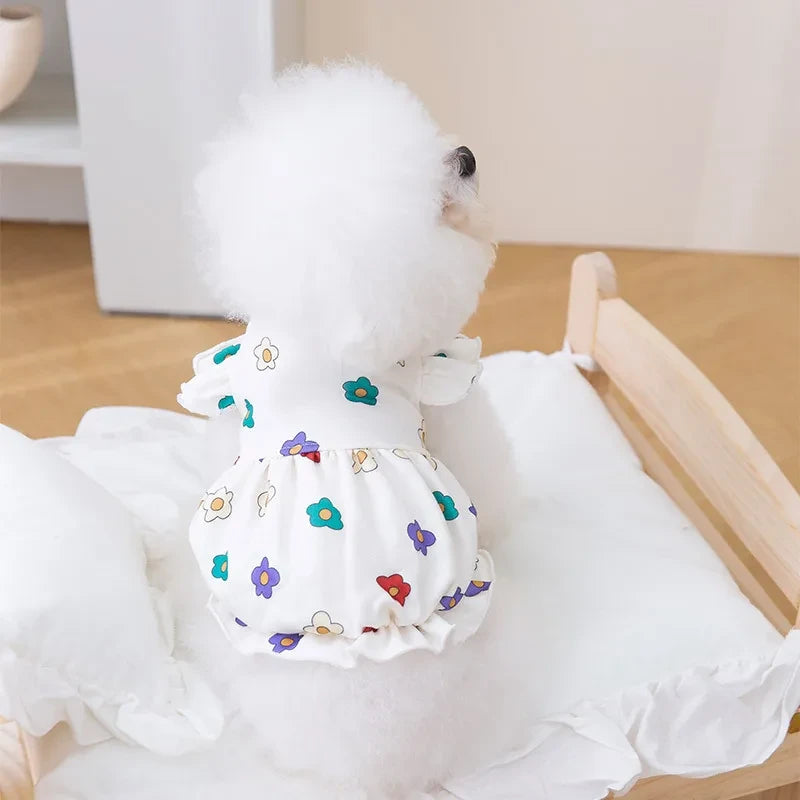 Strawberry Print Dog Suspender Dress