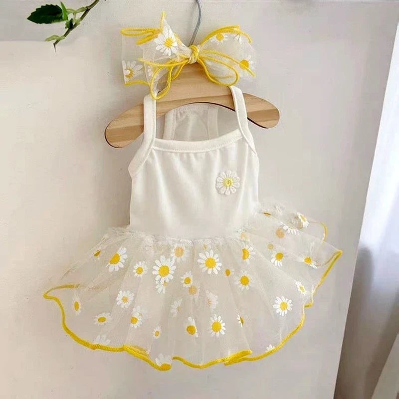 Strawberry Print Dog Suspender Dress